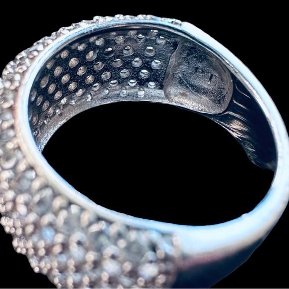 Sterling Silver and Pavè Crystal Cluster Ring, size: 4.5 - Picture 5 of 6